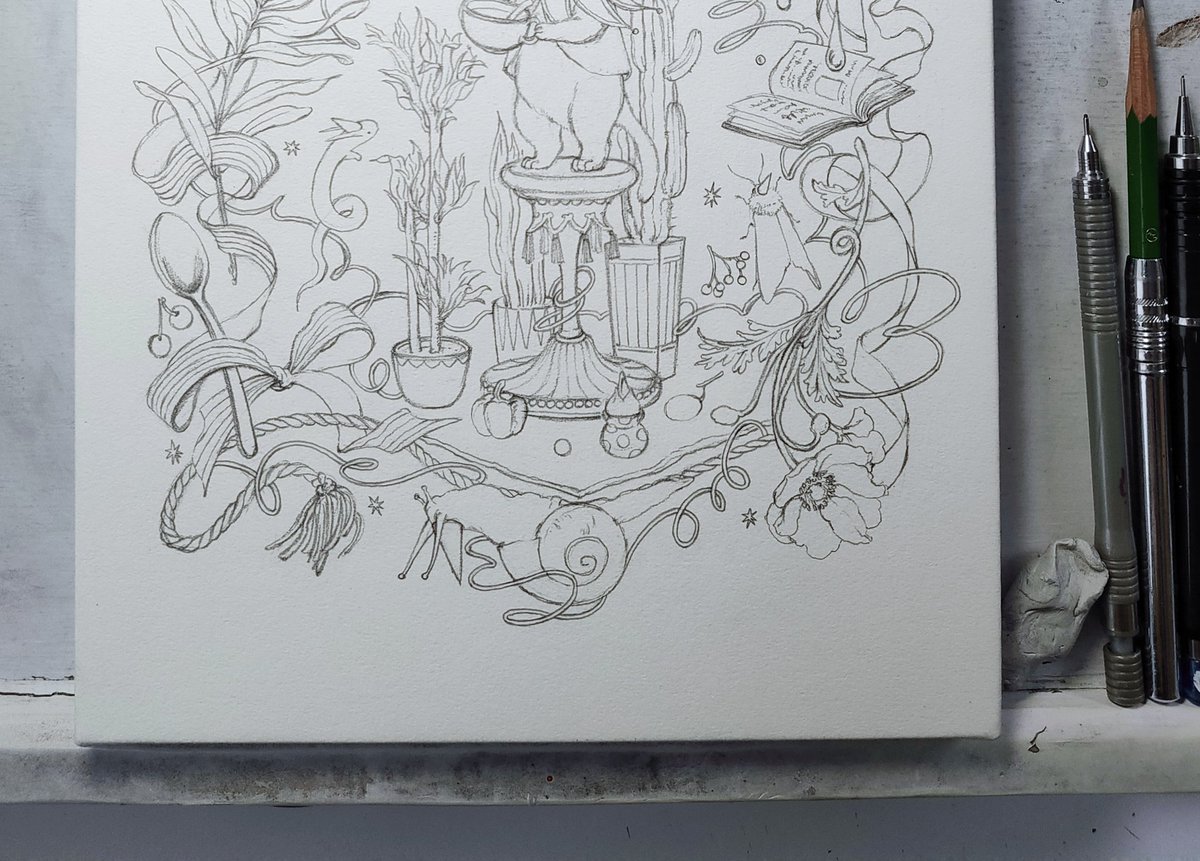 友人が水彩使ってたのを真似したくなったので、不慣れだけど息抜きに試してみる🎨
未使用の顔彩があったので初挑戦! 