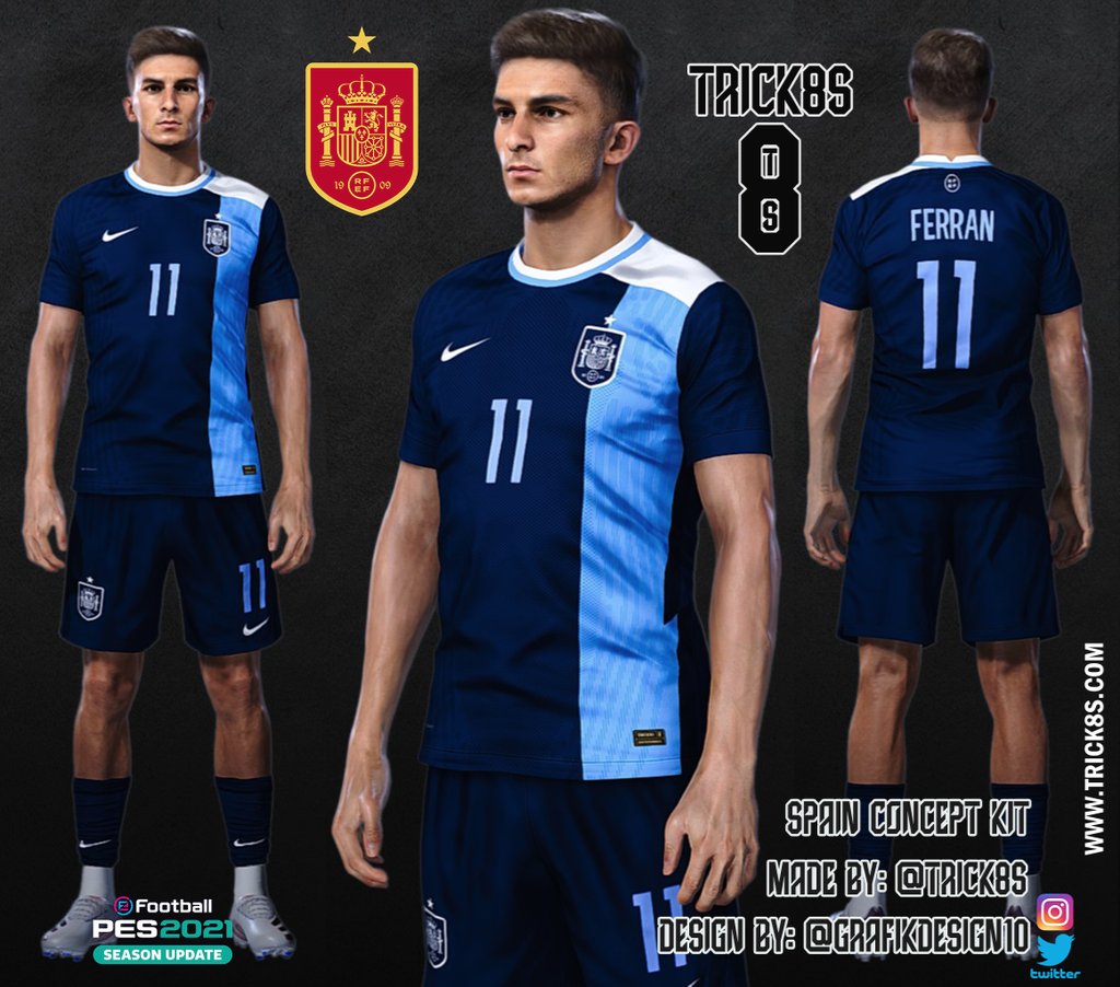 Trick8s on Twitter: "SPAIN Nike Concept Kit for @officialpes Design by: @GrafikDesign10 Made by: @trick8s DOWNLOAD: https://t.co/iqfjZgPOya #Spain #eFootballPES2021 #Concept #conceptjersey #conceptkit #españa #jersey #football #kitfantasy ...