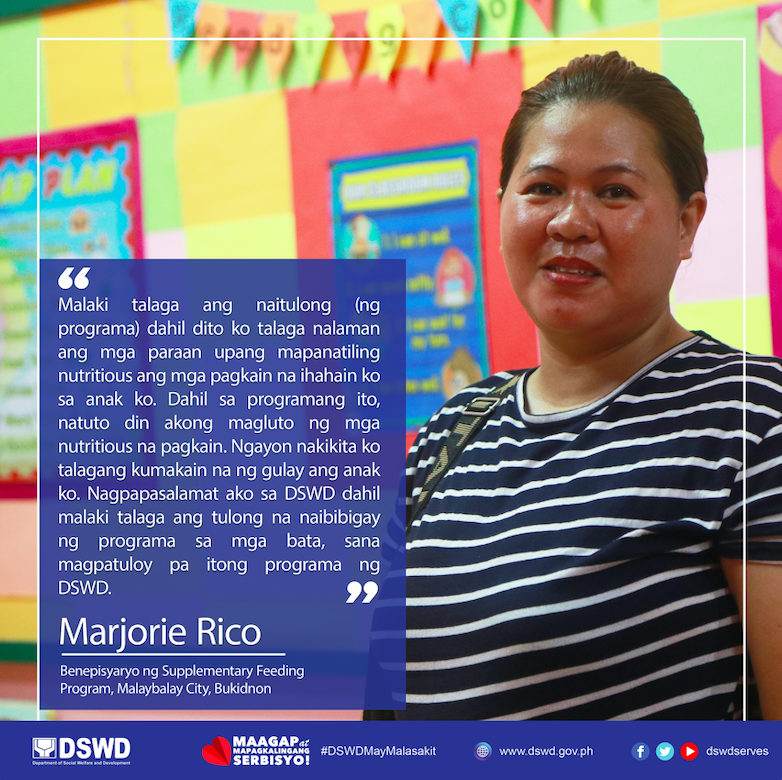 dswdserves's tweet photo. Malaki ang pasasalamat ni Marjorie Rico, benepisyaryo ng SFP sa Malaybalay City, Bukidnon. Basahin ang kaniyang testimonya sa ibaba.
Para sa detalye tungkol sa programa, bisitahin ang link na ito: https://t.co/jb2FZiWR0I
#DSWDMayMalasakit
#DSWDSFP
#ZeroHungerPH https://t.co/sVNrJ7O4OU