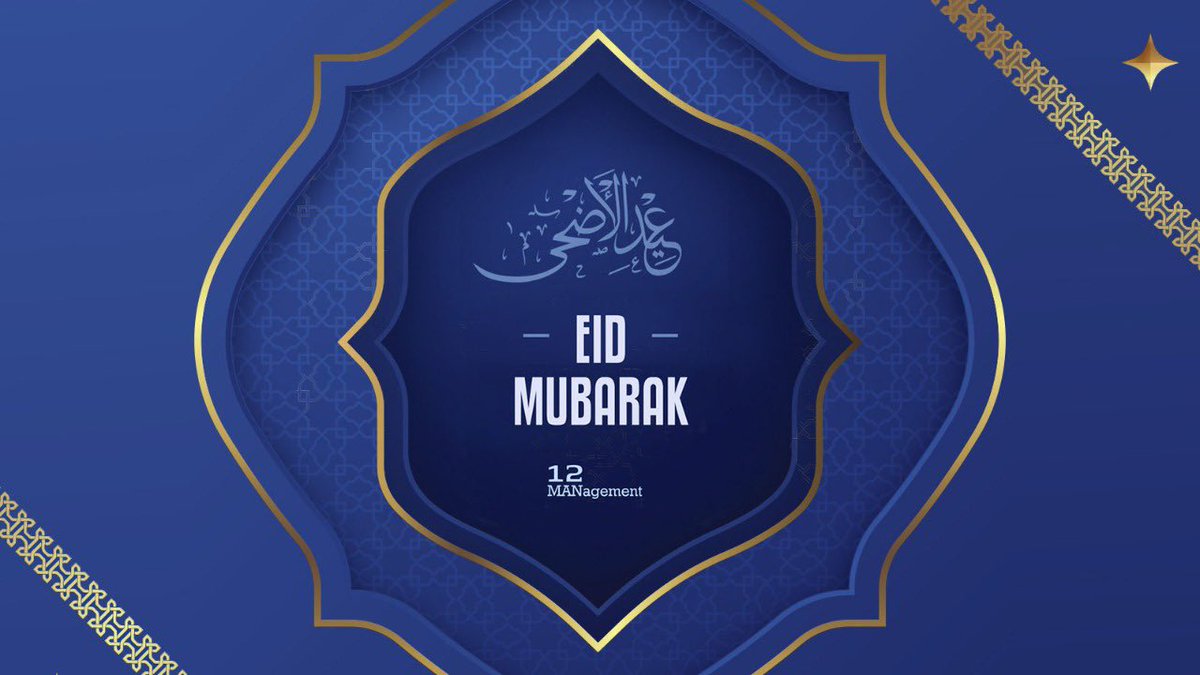 Eid Mubarak to everyone celebrating. May this Eid bring joy and peace for all.

#EidMubarak 
#12MANagement