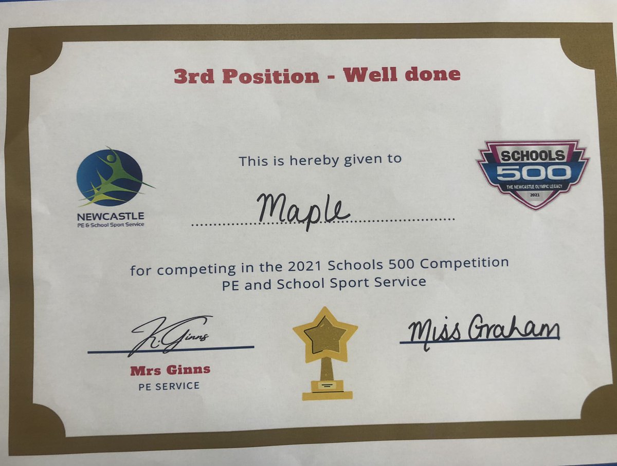 So proud of Maple Class 🍁 for their efforts in the cross country last week and it paid off!! Well done guys. Clearly you take after Mr Carr for your running talents…..😏 🏃‍♀️ 🏃‍♂️ 🏃 🥉 #games500 #physicalweek <a href="/GosforthGST/">GST</a>