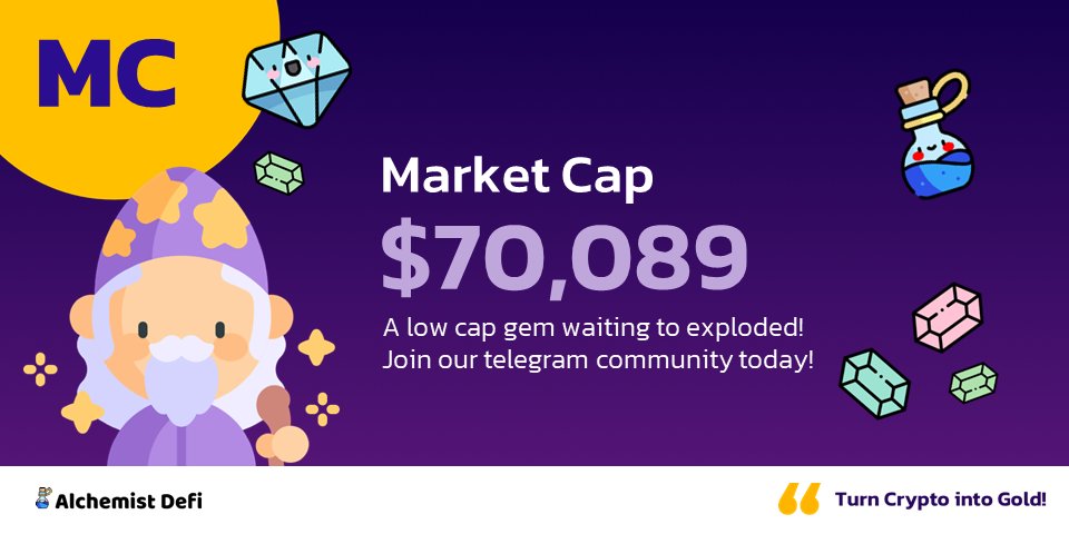 AlchemistDefi's tweet photo. Our #lowcapgem is ready to explode. What is coming?
.
1.) Design changes
2.) Pool optimisation
3.) Active marketing
The #alchemistdefi team is committed to making our project work and wont stop until we hit our #goals!
Join us today https://t.co/3V6XGGRzbH
#alchemistdefiverse https://t.co/HYBEVbadWr