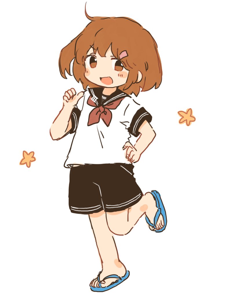 雷(艦これ) 「短パン雷ちゃん 」|稲いな🍙のイラスト