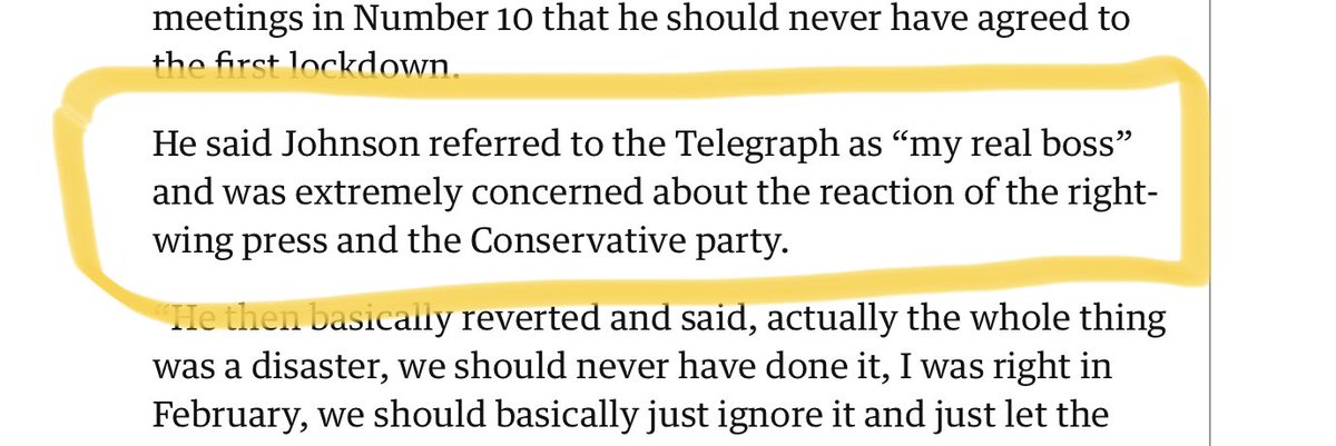 Boris Johnson’s real boss? The Daily Telegraph . [according to Dominic Cummings]