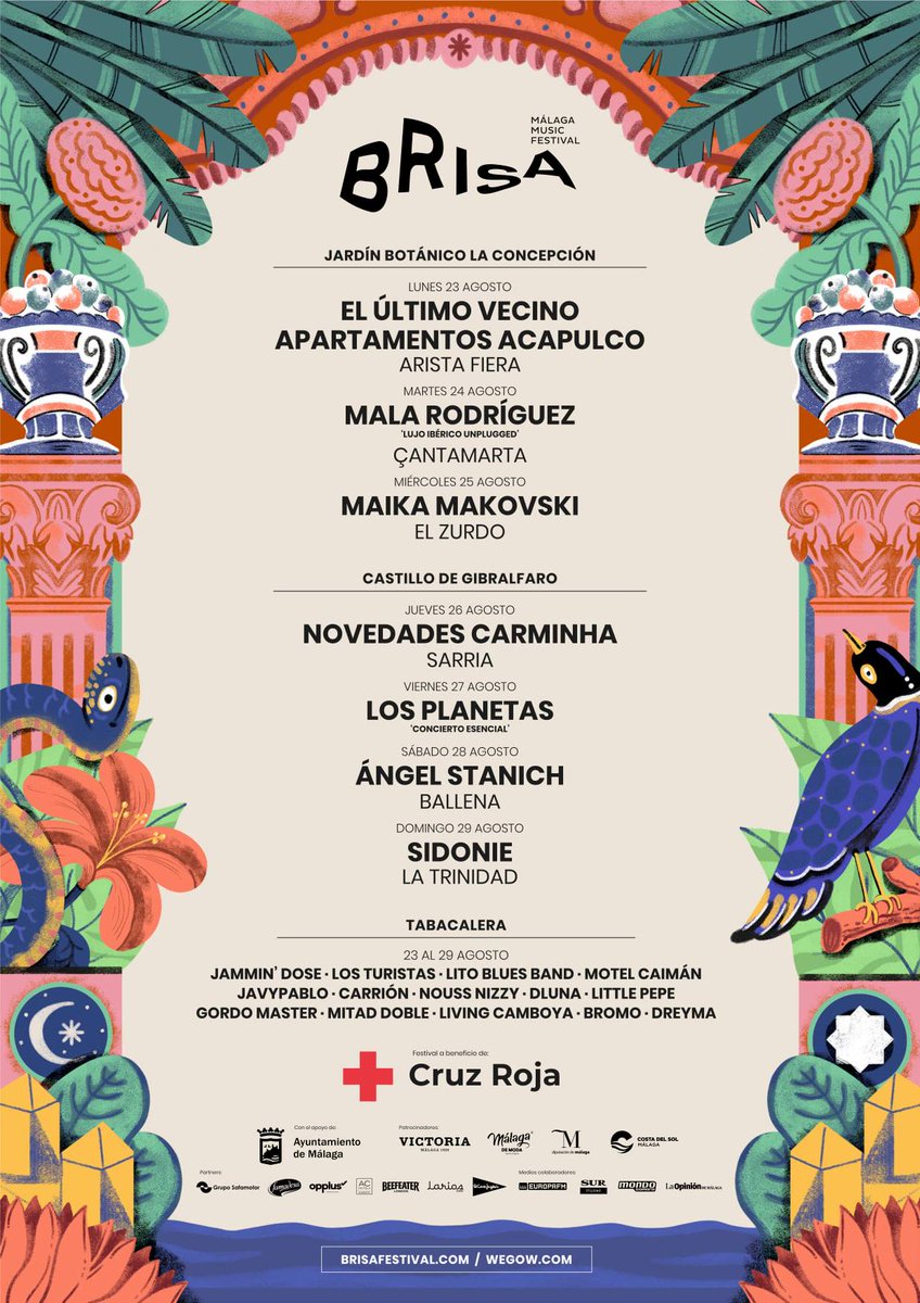 Menudo cartel ha preparado <a href="/festival_brisa/">Brisa Festival</a> 🎶🎉 El festival se celebra a beneficio de <a href="/CruzRojaEsp/">Cruz Roja Española</a>.

Todos los detalles: bit.ly/3BoNpNFhttps:/…