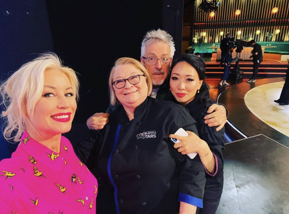 With Denise, Rosemary & Judy on set of @ITV’s #CookingWithTheStars. Tuesdays 9pm.