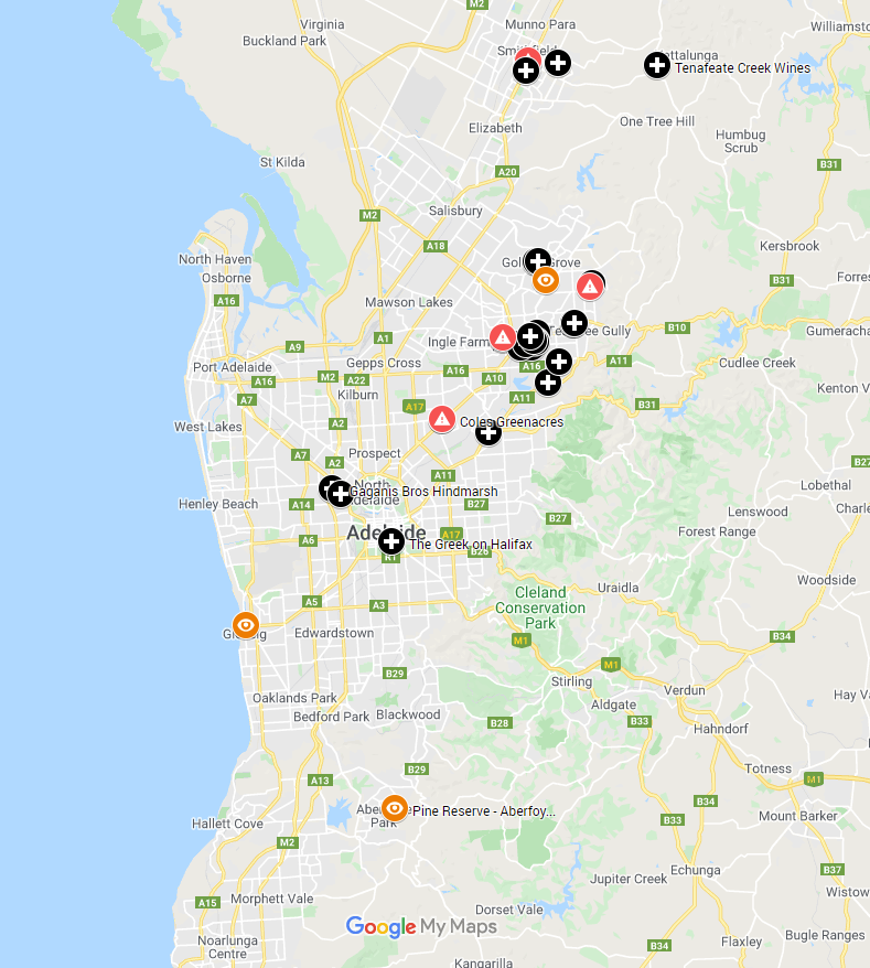 COVIDMapAU's tweet photo. 🗺 COVIDMap Update (6:30PM ACST June 20th)

➕21 New Locations in South Australia

🌐View the updated map at https://t.co/roGACIdToF https://t.co/sVRjOVRxNq