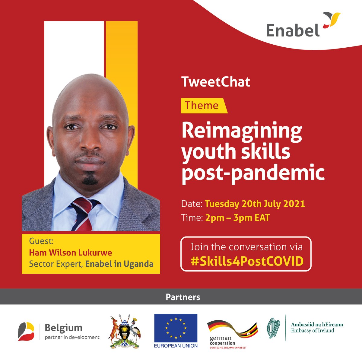 EnabelinUganda's tweet photo. Studies indicate that aligning vocational training with labour market needs increases the employability of #TVET graduates. In less than 2 hours, seasoned TVET Expert @HamLukurwe joins us to answer your questions on #Skills4PostCOVID. 

@alzaidvictor @digitaldidan https://t.co/n07TaMCuW8