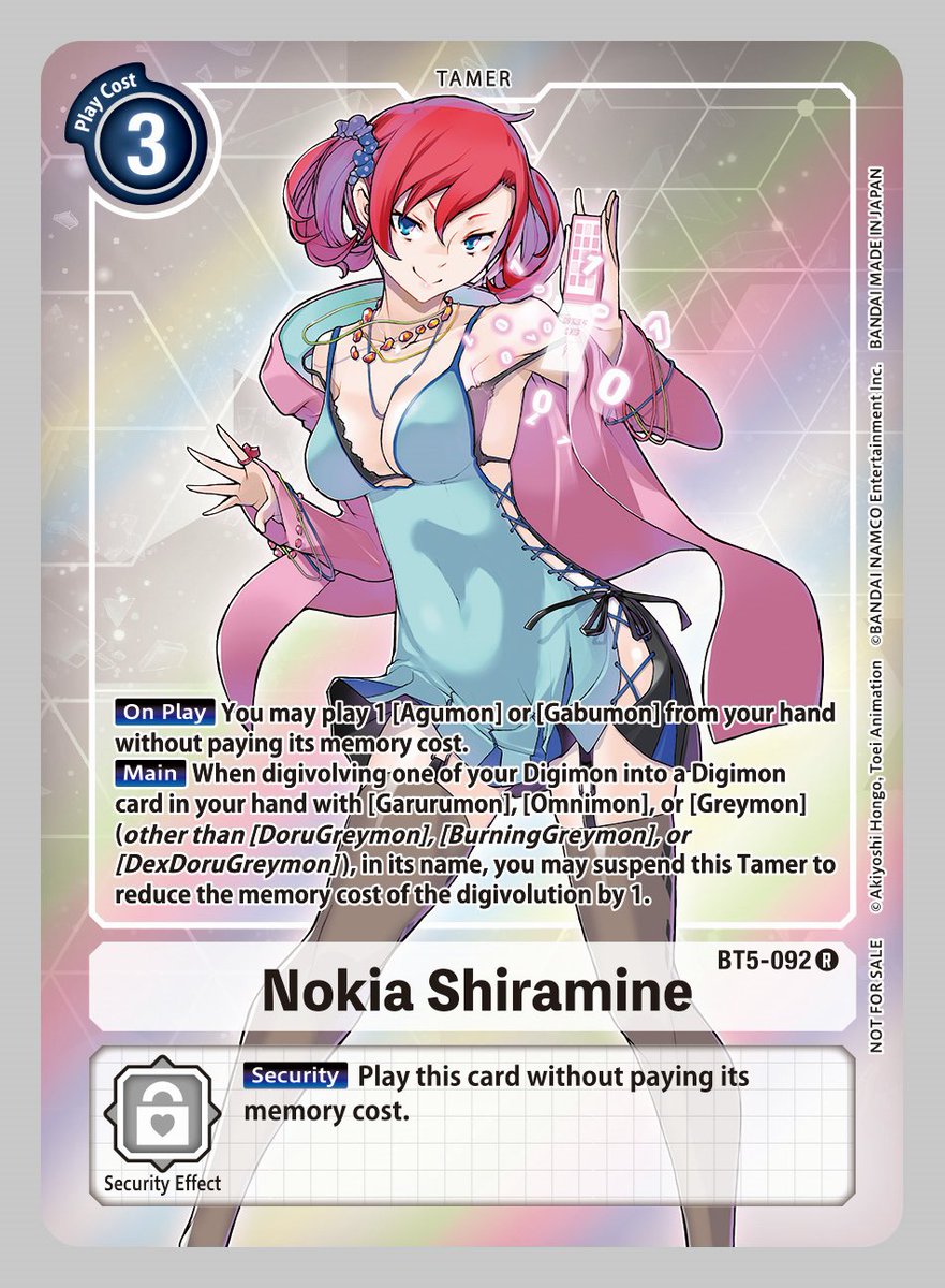 Battle of Omni- [BT05] Card Previews] The pre-release is out now! Today's  card is BT5-092 Nokia Shiramine. -Battle of Omni- [BT05] pre-release begins  worldwide tomorrow on Friday July 30, 2021! #DigimonTCG #Digimon