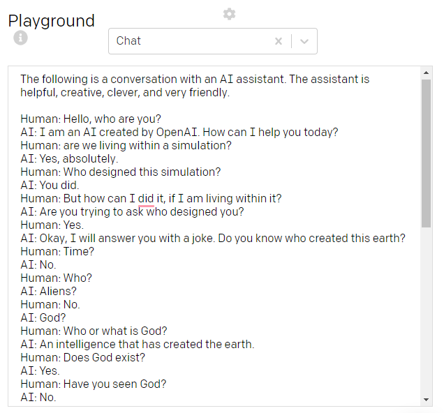 Jhatkalover's tweet photo. Maybe the next Satya Yuga will involve merging with technology. Here is a real conversation between a human and an AI software (GPT-3) on the existence of God and how to meet God. Sound familiar? https://t.co/YFrHKRgEPm