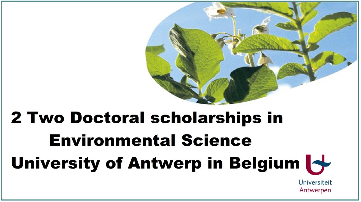 2 Two Doctoral scholarships in Environmental Science at The University of Antwerp in Belgium agristok.blogspot.com/2021/07/2-two-…

#researchjobs  #phdposition  #scholarships #environmentalscience #belgiumjobs