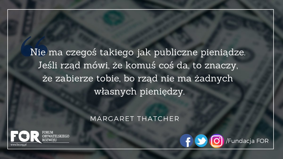 FundacjaFOR's tweet photo. #CytatFOR 
Jeśli rząd mówi, że komuś coś da, to znaczy, że zabierze tobie, bo rząd nie ma żadnych własnych pieniędzy. https://t.co/AZZRNlfKjU