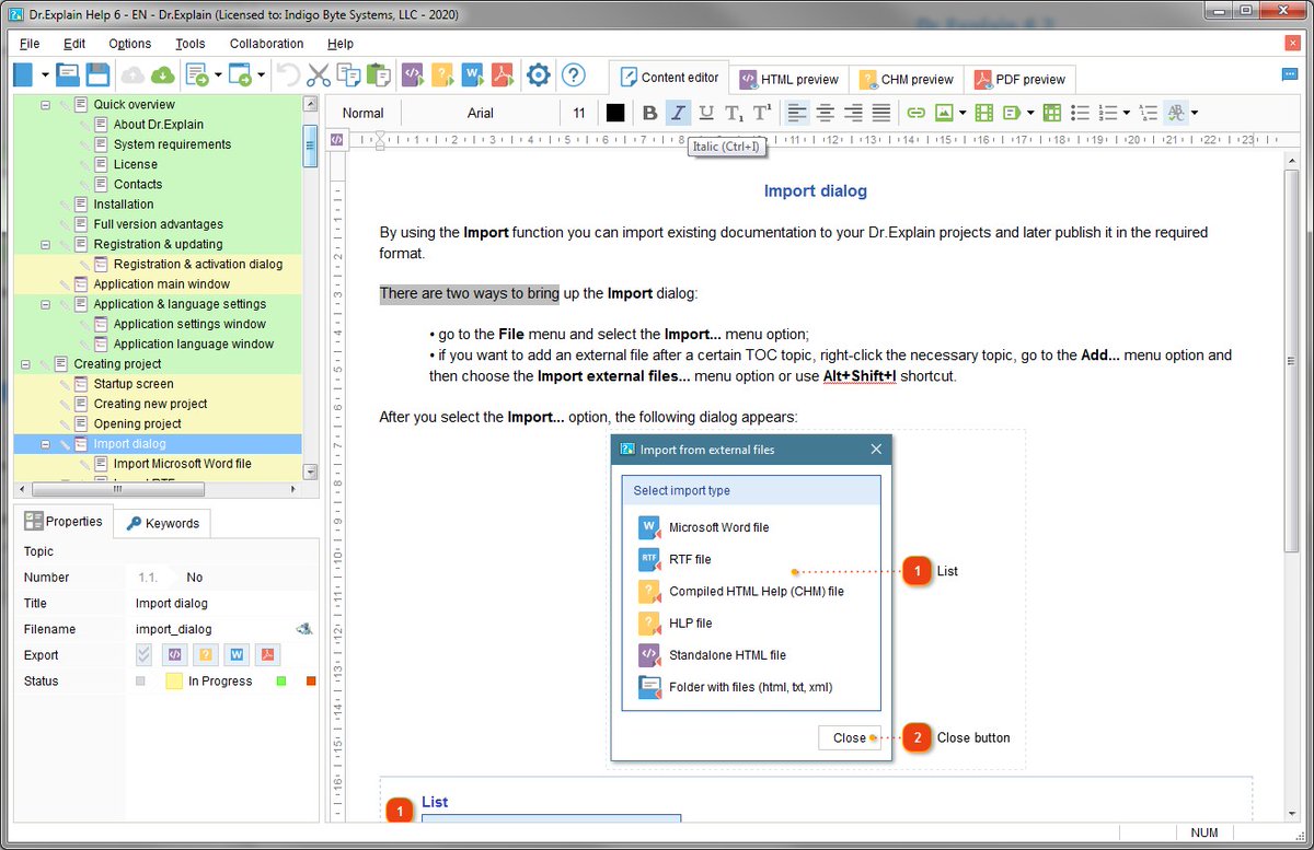 DrExplain's tweet image. Dr.Explain 6.2 is a new version of beloved tool for online manuals, help files, and user guides fast creation.

The upgrade is free for all owners of version 6.

Install and boost your documentation effectiveness right now.
drexplain.com/download/