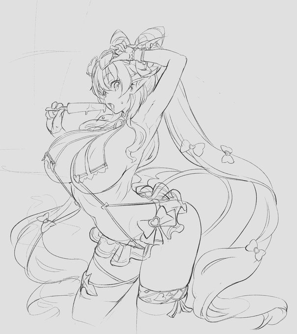 着色前原画と色マスク時のお遊び 