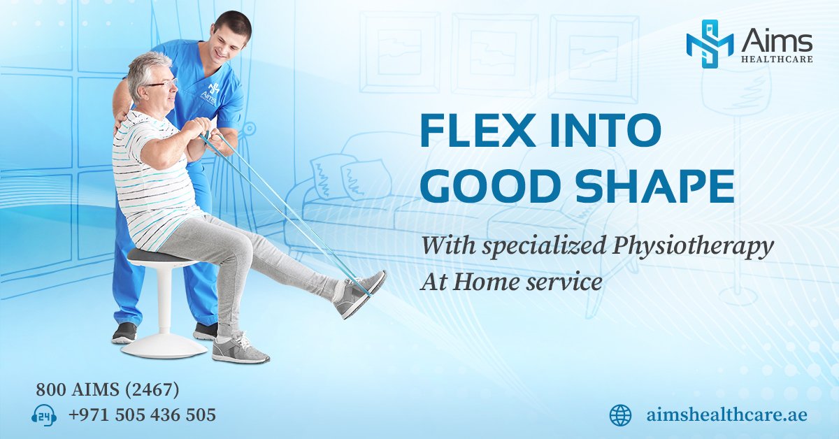 Aims_Healthcare's tweet photo. Find your flexibility back with our DHA-certified team of Physiotherapists. Specialized in a wide range of physical injuries and ailments, avail expert Physiotherapy at Home service in Dubai with just a call. Simply dial +971 505 436 505 and we will be at your doorstep! https://t.co/hfsrjjSAcQ