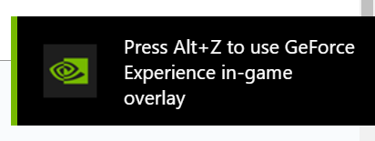 Press Alt+Z to use GeForce Experience in-game overlay