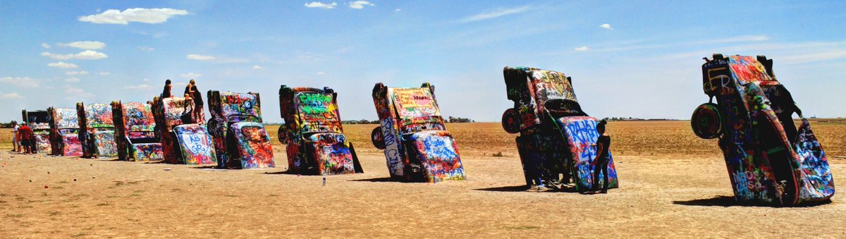 66Travelers's tweet photo. The #CadillacRanch near #Amarillo in #Texas still attracts lots of tourists to make a stop and spray their names onto the cars.
Another #Panorama for #PanoPhotos @PanoPhotos for this week's theme "Art or Sculptures". Art or not, that is the question ๐
#TXRoute66 #Route66Texas https://t.co/AUPCriSHQQ