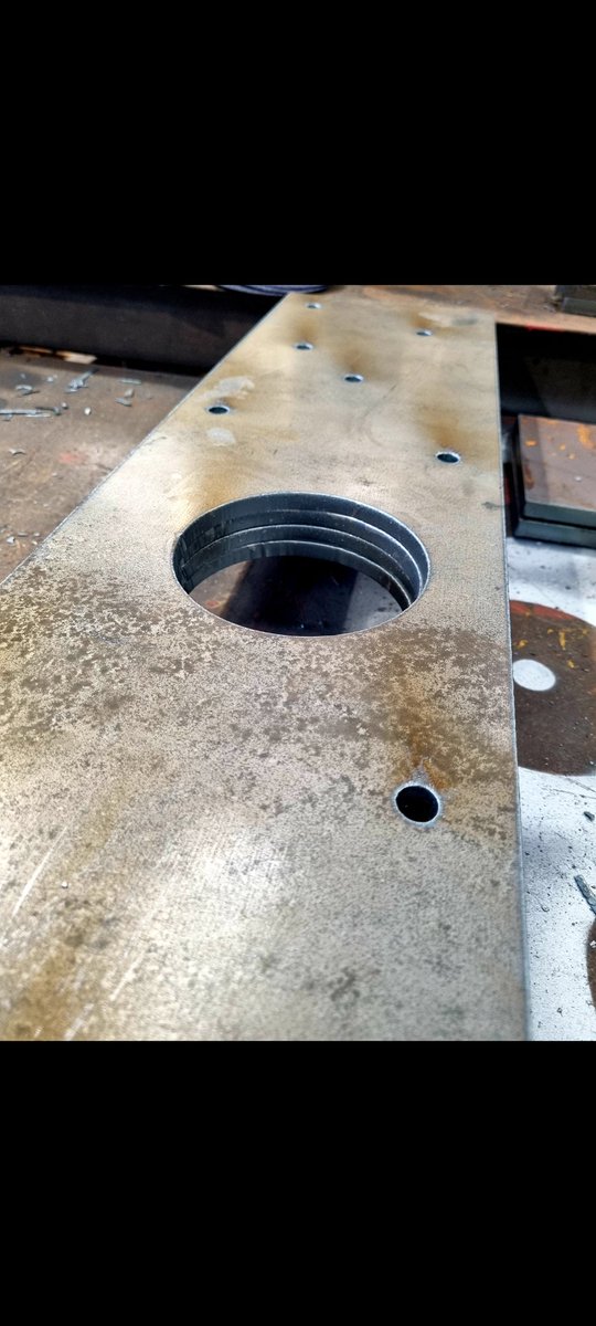 20mm S355 plate, cut and holed on our in house Hi-def plasma machine. 

We can offer great turnarounds on cut and holed plates. Save yourself the time of drilling all of those holes, let us do it for you! 

#steel #metal #cutting #plate #fabrication #welding #welder #weld #build