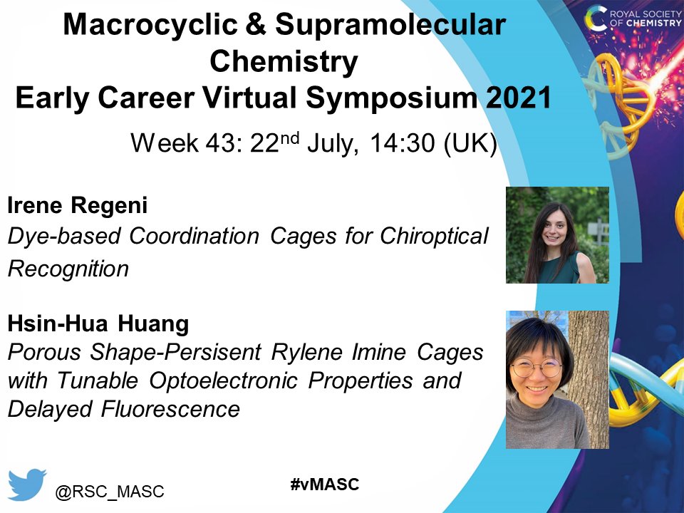 RSC_MASC (@rsc_masc) on Twitter photo This week's #vMASC seminar has talks from <a href="/IreneBenzop/">Irene Regeni</a> and <a href="/HuaHuang235/">Hsin-Hua Huang</a> on supramolecular cages. 22nd July at 2:30pm (UK). To join, please register via masc2021.wordpress.com This week's #vMASC seminar has talks from <a href="/IreneBenzop/">Irene Regeni</a> and <a href="/HuaHuang235/">Hsin-Hua Huang</a> on supramolecular cages. 22nd July at 2:30pm (UK). To join, please register via masc2021.wordpress.com