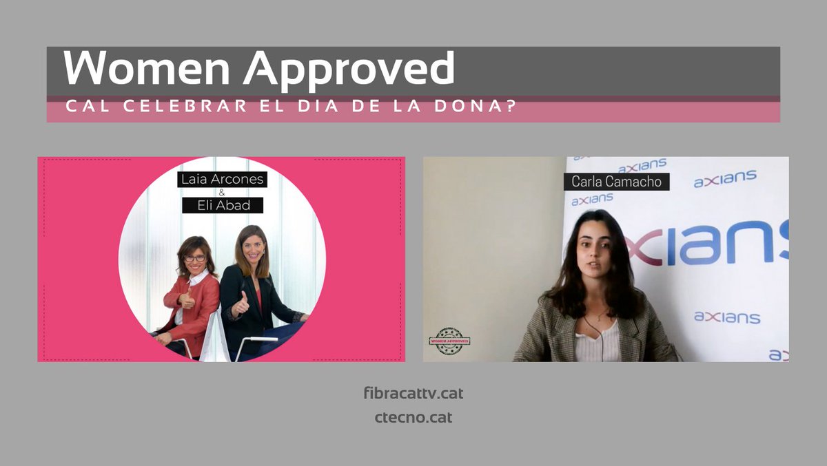 C_Tecnologic's tweet photo. 🗓️ Aquest divendres 23 de juliol #WomenApproved emet un nou capítol: "Cal celebrar el dia de la dona?", que s'emetrà per @FibracatTV a les 20.30h.

🎙️ Les directores @LaiaArcones i @eliduvina entrevisten Carla Camacho, representant d'@Axians_ES, empresa sòcia del #CTecno. https://t.co/9dtYsz7H1q