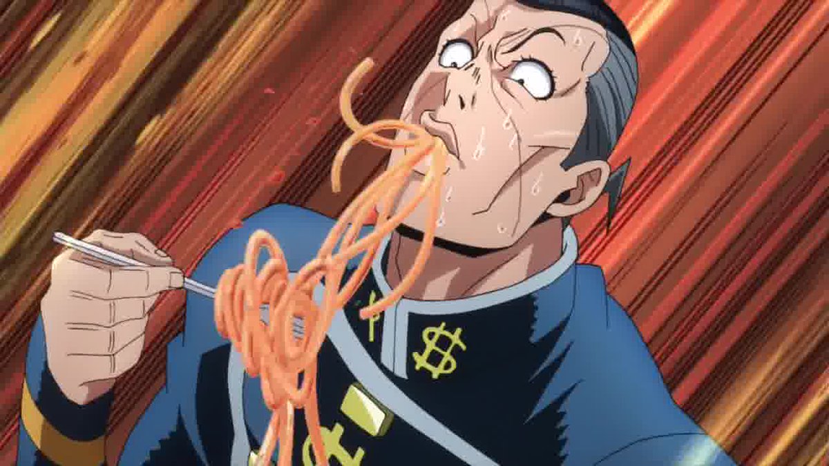 Some spaghetti. Джоджо еда. Тонио и Окуясу. Окуясу и спагетти. Еда из Джоджо.