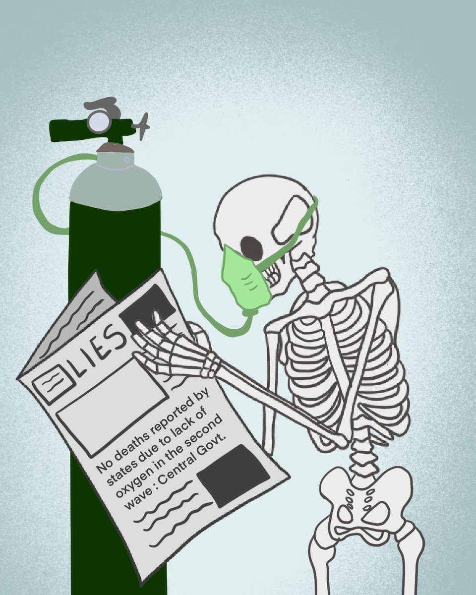 smishdesigns's tweet photo. The Central Government has informed the parliament that no deaths were reported by the states due to lack of oxygen in the second wave of Covid. 
Source: @fayedsouza https://t.co/vOA7M9la4R