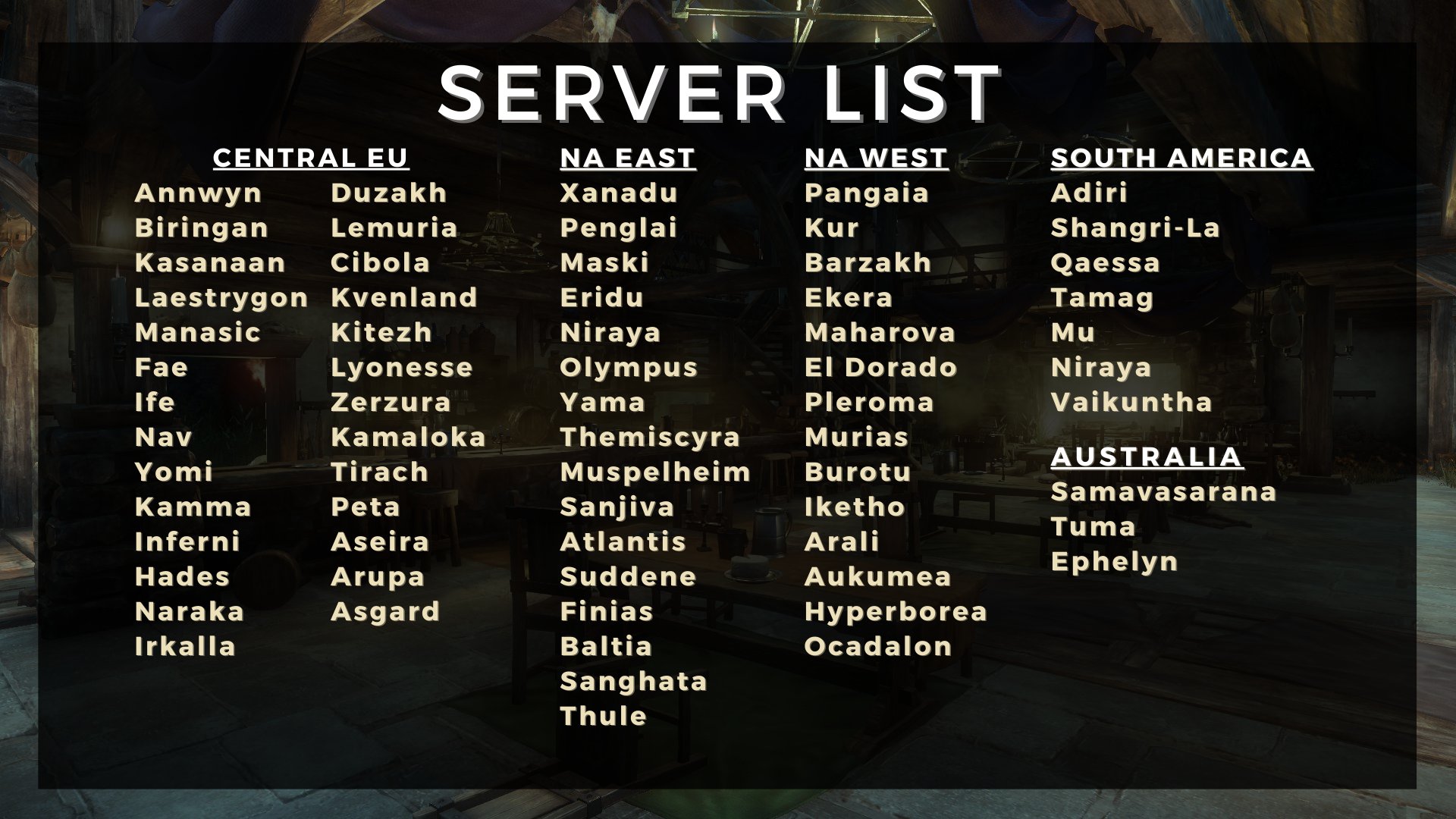 Kiks Populær Boghandel New World on Twitter: "👀 Check out the server list to coordinate with your  friends before the #PlayNewWorld Closed Beta begins! 🗺️SERVER LOCATIONS🗺️  📍 NA East - Washington Dulles 📍 NA West -