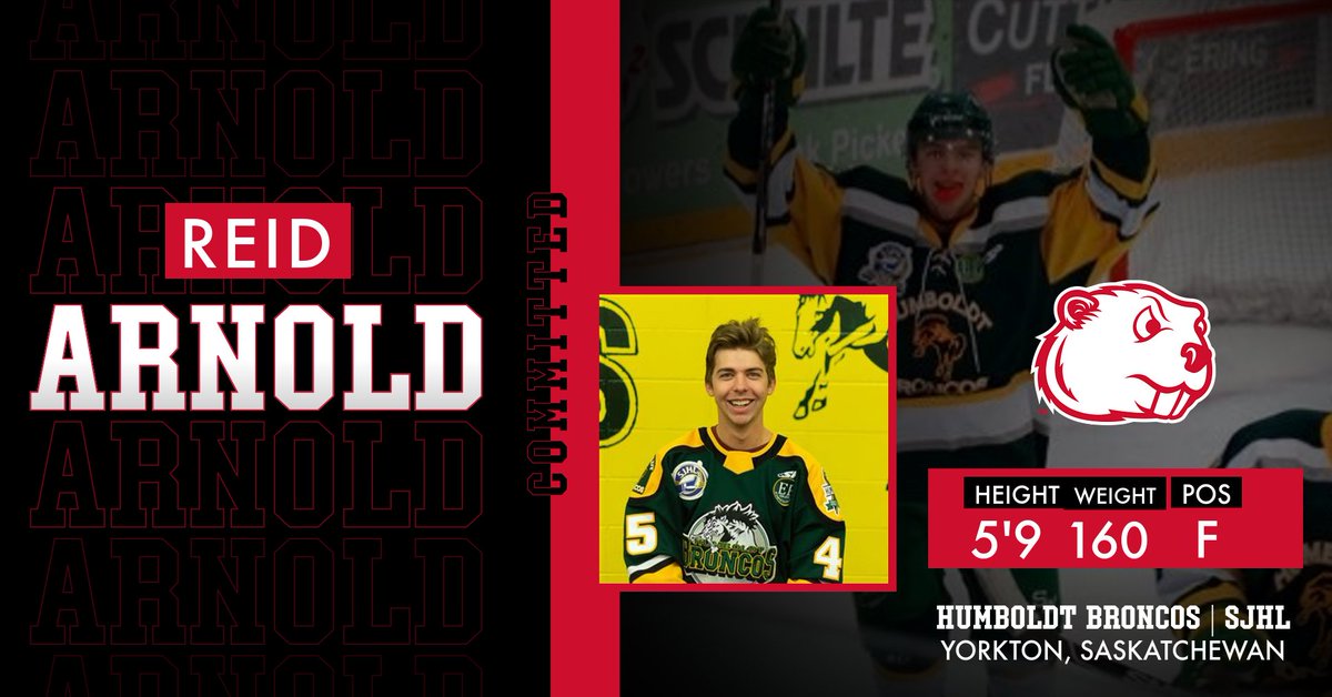 We are pleased to announce the commitment of forward Reid Arnold!

Reid joins our program after 3 seasons with the <a href="/HumboldtBroncos/">Humboldt Broncos</a> in the <a href="/theSJHL/">SJHL</a> 

Welcome to the family!

#beaverhockey