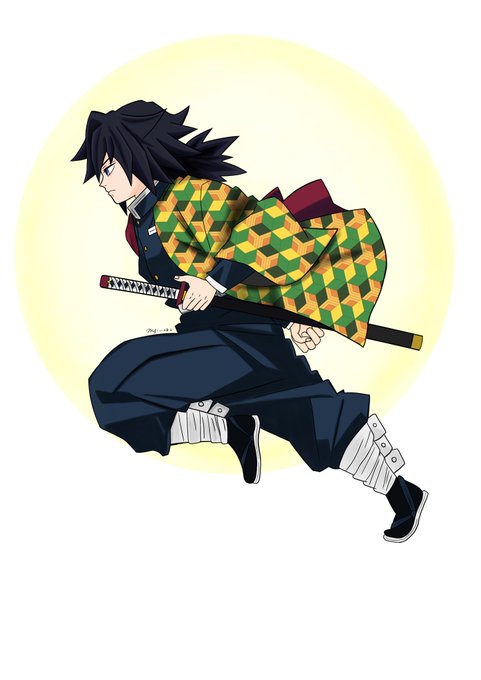 むぎさんがTwitterに投稿した冨岡義勇(鬼滅の刃)のイラスト。