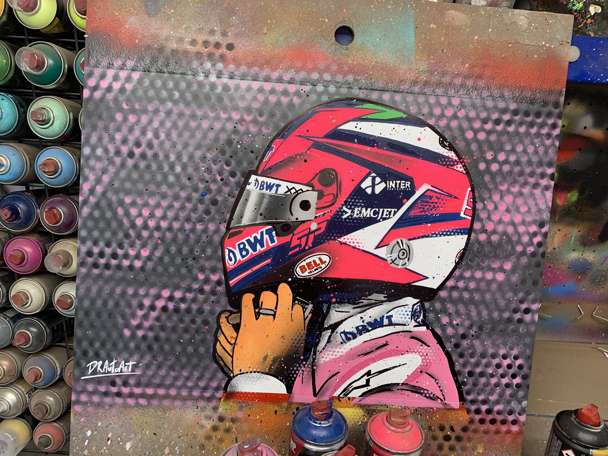 DRAutoart's tweet photo. This Sergio Perez graffiti painting is in my shop now. Finished this piece earlier today.
I kinda miss a pink car in the grid… but Aston Martin green is nicer #DRAutoArt
#sergioperez #checoperez #sp11 #perez11 #racingpoint #racingpointf1 #f1 #formula1 #bwt #racingpointf1team https://t.co/1fxXil6FDL
