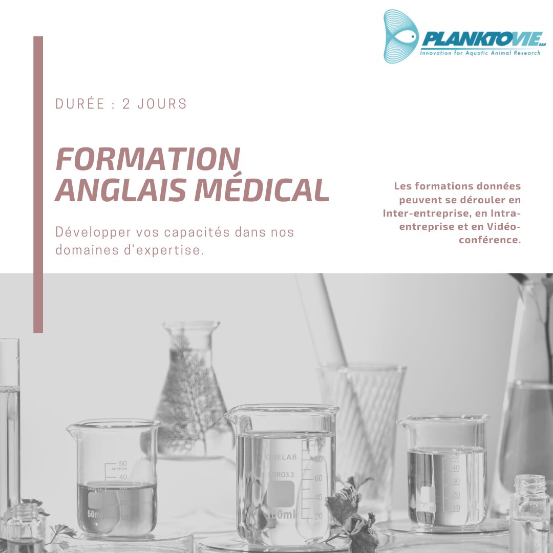 📌 MEDICAL ENGLISH TRAINING ❗

 👉 The acquisition of English scientific terminology.

👉 Following a seminar, communicating around a project and consulting medical documentation.

Duration: 2 days

Contact us by e-mail: formation@planktovie.biz or planktovie.biz/en/training-me…