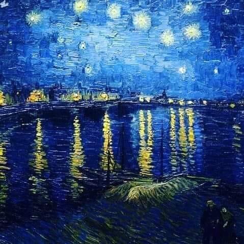 Arteymas_'s tweet photo. Noche estrellada en el Ródano, 1888, Vincent Van Gogh. https://t.co/t45LoTVduY