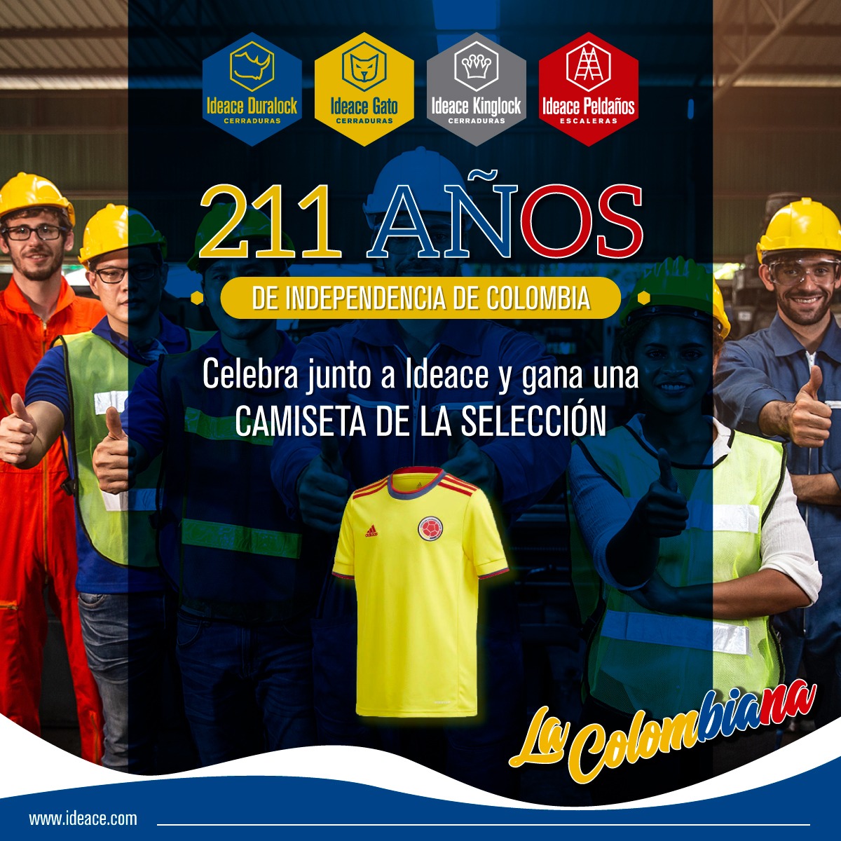 IdeaceSas's tweet photo. Celebremos juntos nuestro día de independencia💛💙❤️Realiza hoy la compra de tus referencias a través de nuestra tienda online 🛒 y participa por una camiseta de la Selección 👨‍🏭https://t.co/B7PGjPzl6o

*Aplica términos y condiciones 
#La Colombiana #IndependenciadeColombia https://t.co/KjmvsCWP3E