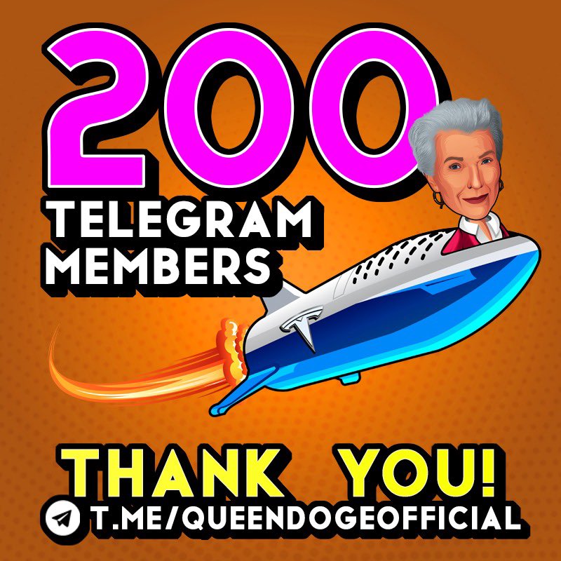 QueenDogeToken's tweet photo. 200 Members in the Telegram and growing fast! 🚀 

Come &amp; Join us in anticipation for the presale - Live soon. ⏳

https://t.co/vLBXGolb2E

#QueenDoge #BabyDoge #DogeCoin
#ElonMusk #MayeMusk #ShibaInu
#Crypto #DogeArmy #BabyShiba https://t.co/lBm8ZGv3gQ