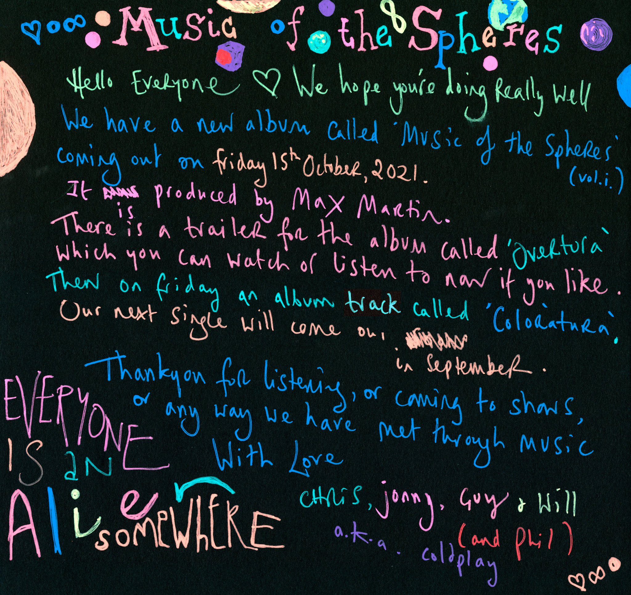 Coldplay On Twitter Love C G W J And P