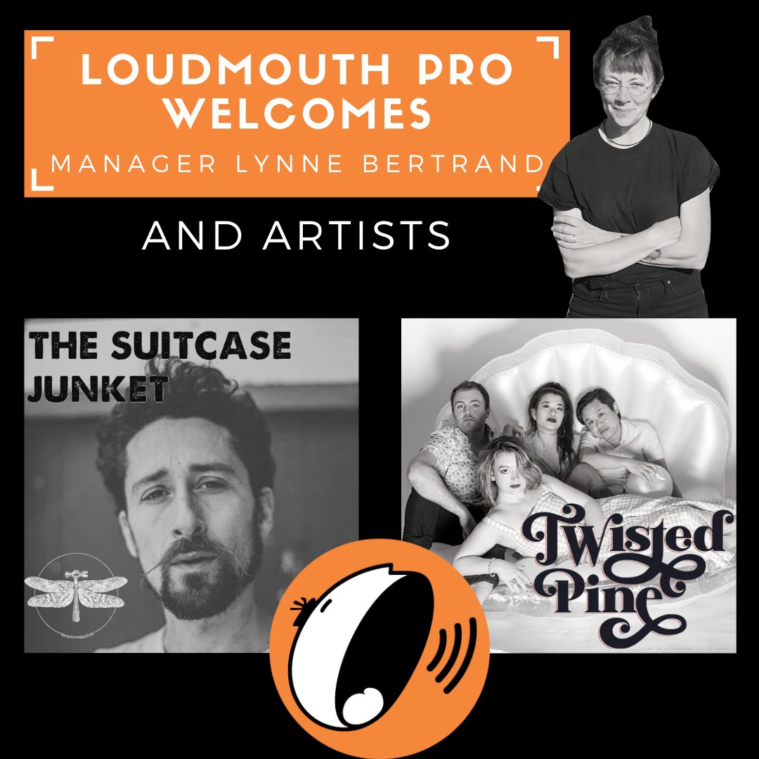 We are absolutely thrilled to welcome manager Lynne Bertrand along with her artists @suitcasejunket and @twistedpineband to Loudmouth Pro! Lynne is an incredible manager and we’re lucky to have her on the team. 

Listen to our @Spotify playlist here: spoti.fi/3zhasIp