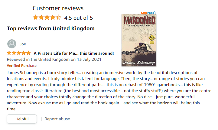 ClickYourPoison's tweet photo. I didn't do the best job marketing MAROONED when it launched three years ago, so I'm glad to see readers still setting sail on adventure. Get MAROONED today! https://t.co/Y2PFflV7bc
#gamebooks #interactivefiction #branchingpath #pirates #kindle #KU #marooned https://t.co/p3TfuGRggI