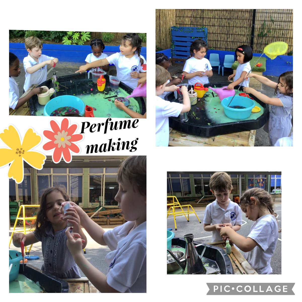Red Class made our own perfumes on this sunny day. Using roses, lavender and coloured water, we chopped, stirred and mixed. 🌹 👃 #reception #nwfed