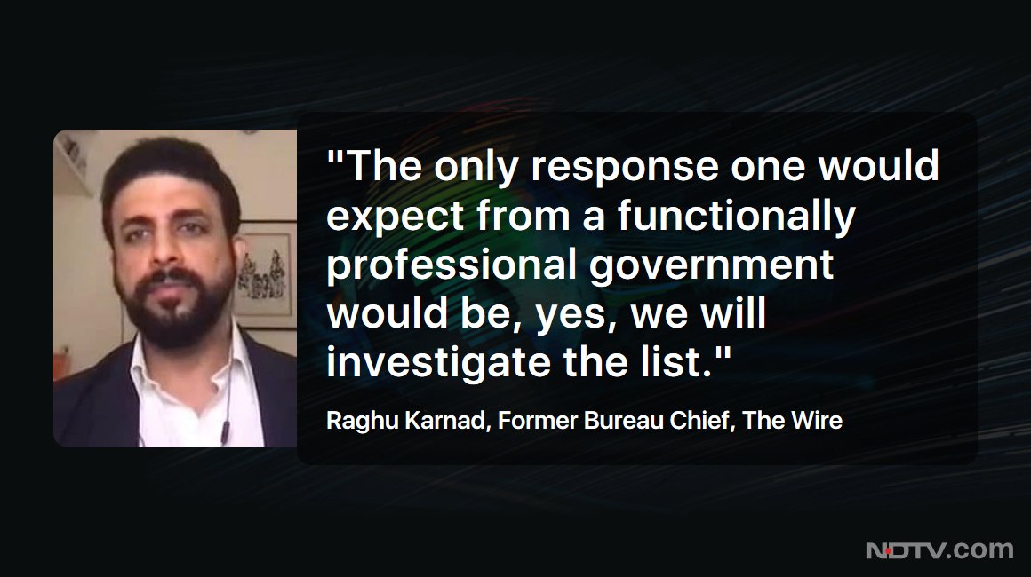 NDTV (@ndtv) on Twitter photo .<a href="/OnReality_Check/">Reality Check</a> | Raghu Karnad (<a href="/rkarnad/">Raghu Karnad</a>), Former Bureau Chief, The Wire, Writer and Journalist, on the government's pushback on #PegasusProject reports. .<a href="/OnReality_Check/">Reality Check</a> | Raghu Karnad (<a href="/rkarnad/">Raghu Karnad</a>), Former Bureau Chief, The Wire, Writer and Journalist, on the government's pushback on #PegasusProject reports.