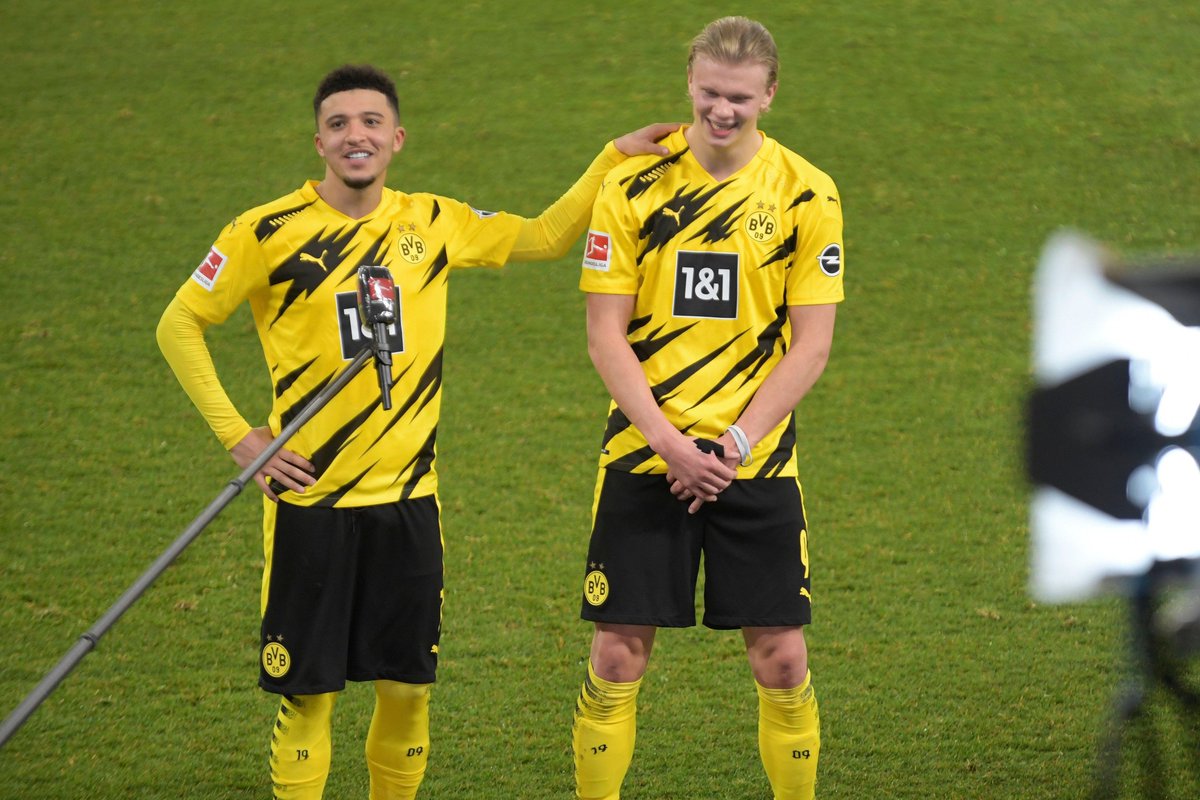 SportPesa's tweet image. "Jadon and I understood each other very well and he is a top player. So it's sad that he goes. But that is football, you never know what happens." 

Haaland is sad that Sancho has to leave.😕

#SPTransfer