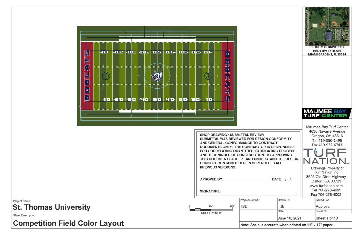 HUMBLED to team up with <a href="/StThomasUniv/">St. Thomas University</a> <a href="/STUPrez/">David A. Armstrong, J.D.</a> in Miami, Fla, for construction of their new <a href="/turf_nation/">Turf Nation</a> surface and stadium. We truly cherish our repeat customers from just a “few” years ago at <a href="/NotreDameOhio/">Notre Dame College</a> <a href="/NDCFalcons/">NDC Falcons</a> <a href="/STU_Football/">STU Football</a> <a href="/STU_Athletics/">STU Athletics</a> <a href="/Coach_Rychel/">Bill Rychel</a> <a href="/sunconference/">The Sun Conference</a>