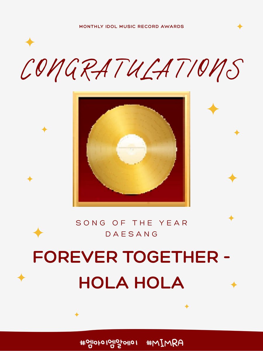 MUREC_mi's tweet photo. 1st MIMRA (엠아이엠알에이)
Daesang — Song Of The Year
⭐ FOREVER TOGETHER @FTJVFAMILY
🎉 Congratulations 🎉
#엠아이엠알에이 #MIMRA https://t.co/mLrPT37l1U
