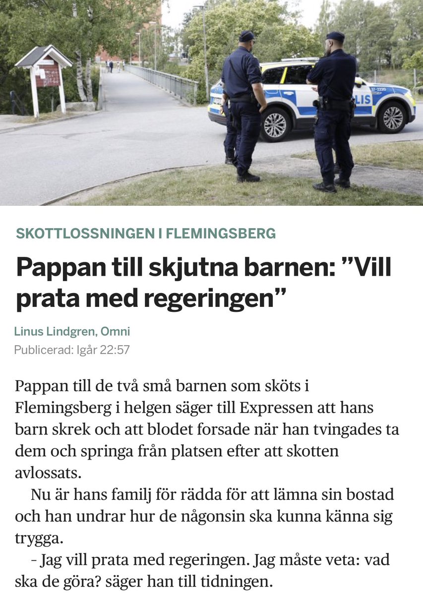 TouristInSpace's tweet image. ”Pappan till barnen som sköts säger att hans barn skrek och att blodet forsade när han tvingades ta dem och springa från platsen.

– Jag vill prata med regeringen. Jag måste veta: vad ska de göra? säger han.”

Hur vågar pappan göra politik av en sån sak, @johanssonmorgan?