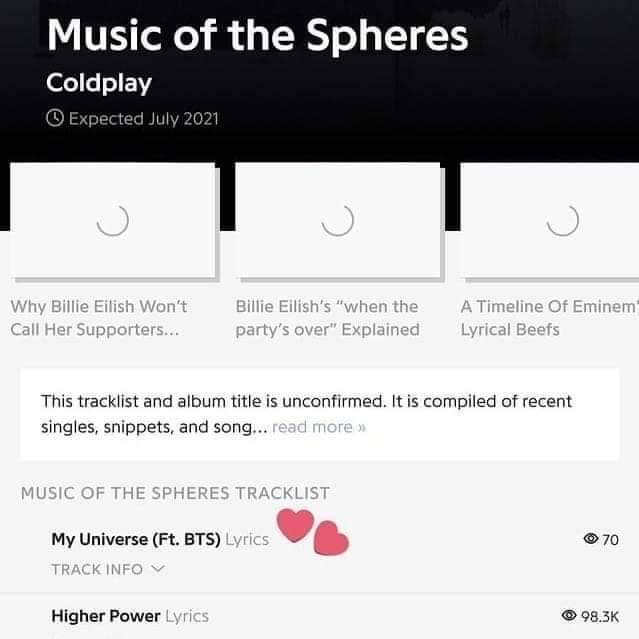 Snow On Twitter Coldplay S Official Album Trailer For Their 9th Studio Album Will Be Revealed Later At 12 00 Am Kst And My Timeline Is Saying That Bts And Coldplay S Rumored Collaboration Song
