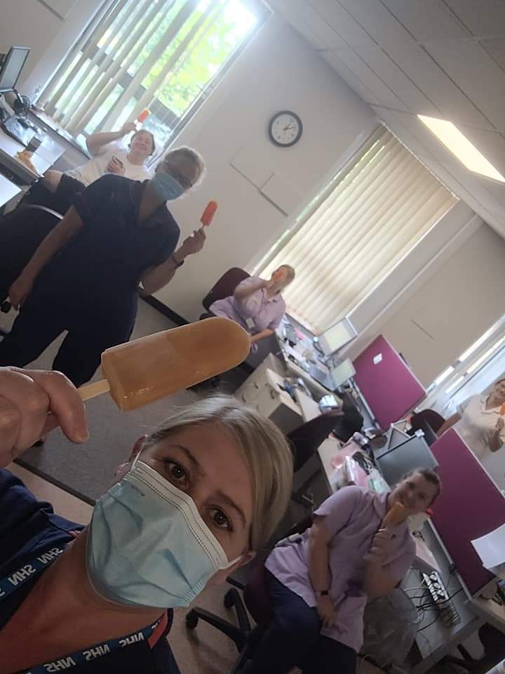 Thank you to <a href="/BTHFTCharity/">Bradford Hospitals Charity</a> and <a href="/YorksDalesIceCr/">YorkshireDalesIceCr</a> for our ice lollies, just what the Dr ordered!