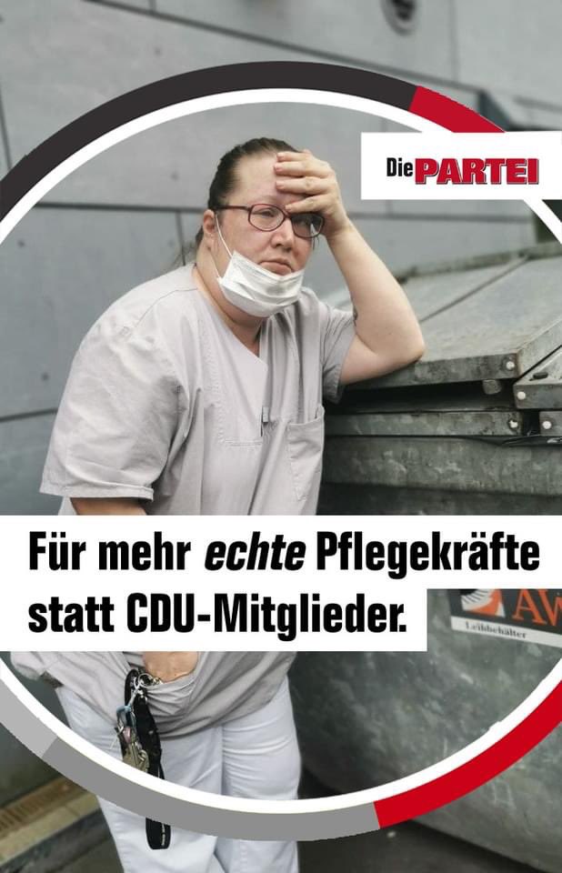 DieEXPERTISE's tweet photo. Aber wir, die sehr gute Partei #DiePARTEI, haben die wahren Pflegefachpersonen als Kandidat:innen aufgestellt! Die #PFLEGEtaskforce - für echte #EXPERTISE im #Bundestag!

https://t.co/hUX11lEcdn

Quellen: https://t.co/JqAJrTjzee
https://t.co/2R6lKIXBLv

#BTW21 #DieEXPERTISE
/2 https://t.co/izkNxw6vWw