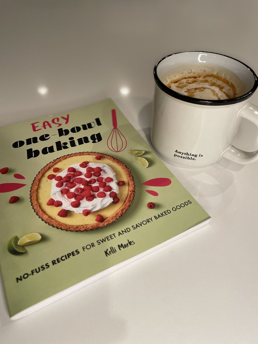 kellimarks's tweet photo. Just a little light reading while I have my coffee. #nobigdeal #impublished Preorders for my book, Easy One Bowl Baking are now open! https://t.co/Q8Dph7mZNs https://t.co/EmUJI7kQhx