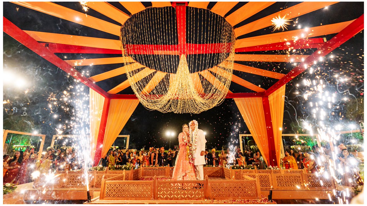 WeddingsAtTaj's tweet photo. Our gorgeous couple Rashin &amp; Riddhima  embracing their magical moments at the royal @JaiMahalPalace
Photographer: Saurabh
Event Planners: itswdne
Make Up - Natasha Singh
#TimelessWeddingsAtTaj #TimelessMoments #TimelessBeauty #LoveStory #HaldiCeremony #HaldiDecor #BeautifulDecor https://t.co/lUCZXn0stI