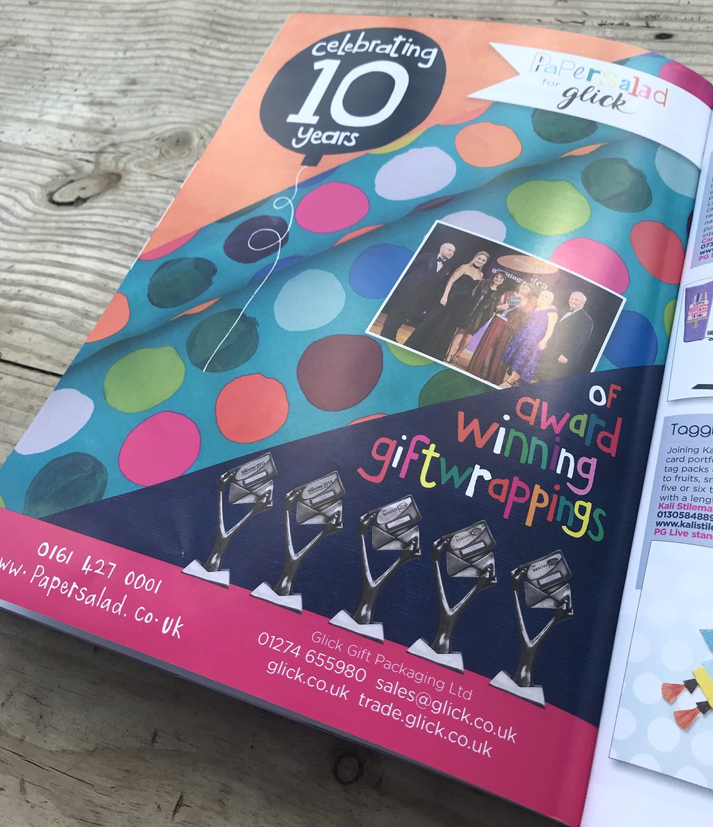 You'll find a fab article on pages 46 &amp; 47 of this months Progressive Greetings magazine... it's about a chance meeting between our MD Becky and Claire from @papersaladcards which has led to a rather successful partnership spanning 10 years! Here's to the next 10!! 🎉🍾🥂🥰