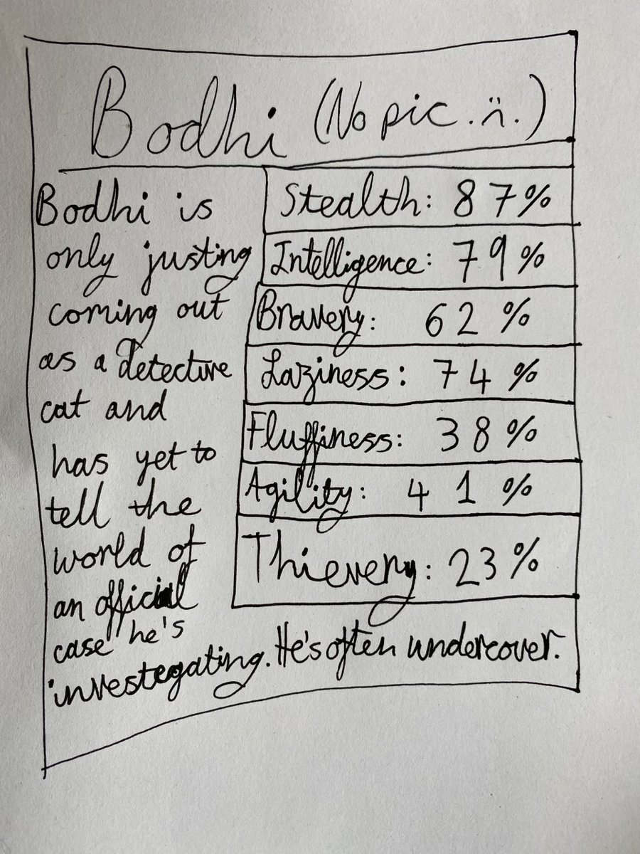 ATaleofJourneys's tweet photo. @nicki_thornton Here's he's Top Trump score (approved by the #DetectiveCat himself!) https://t.co/6PxkYYckZU